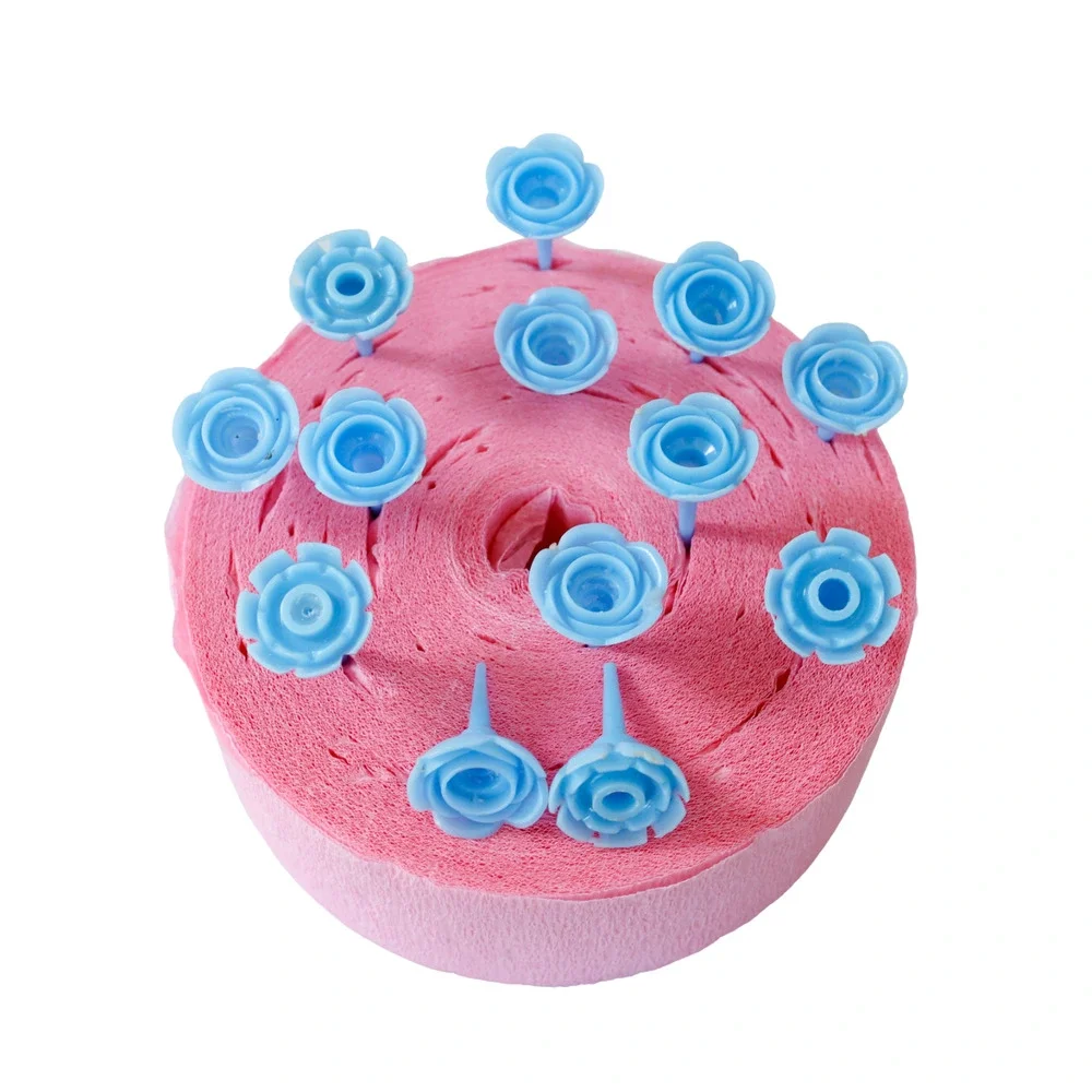 VTG Set of 13 Floral Rose Cake Toppers Candle Holders Retro MCM Birthday Decor